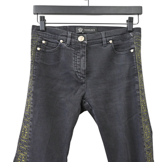 VERSACE | Medusa Embroidered Skinny Jeans