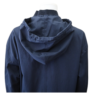 JIL SANDER | Blue Hooded Canvas Zip Jacket