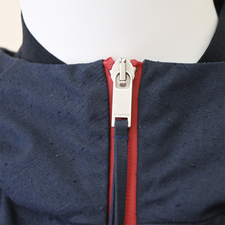 JIL SANDER | Blue Hooded Canvas Zip Jacket