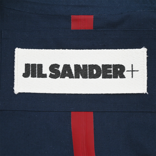 JIL SANDER | Blue Hooded Canvas Zip Jacket