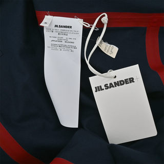 JIL SANDER | Blue Hooded Canvas Zip Jacket