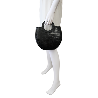 STAUD | Frida Croc-Embossed Leather Handle Bag