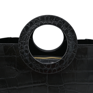 STAUD | Frida Croc-Embossed Leather Handle Bag