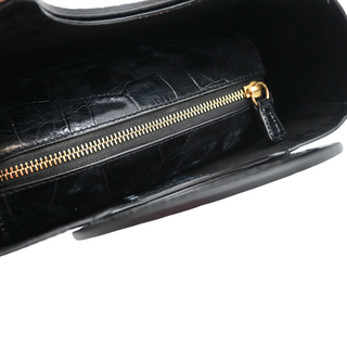 STAUD | Frida Croc-Embossed Leather Handle Bag