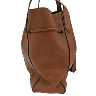 Brown Millie Grained Leather Tote Bag