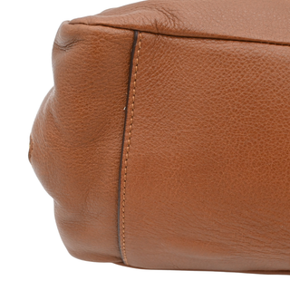 JIL SANDER | Tan Grained Leather Slouched Zip Shoulder Bag