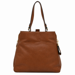 JIL SANDER | Tan Grained Leather Slouched Zip Shoulder Bag