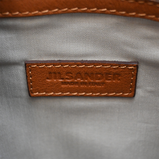 JIL SANDER | Tan Grained Leather Slouched Zip Shoulder Bag