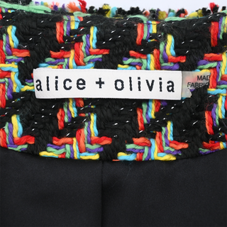 ALICE + OLIVIA | Andreas Frayed Houndstooth Tweed Blazer