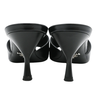 PRADA | Triangle Logo Leather Heeled Mules