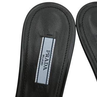 PRADA | Triangle Logo Leather Heeled Mules