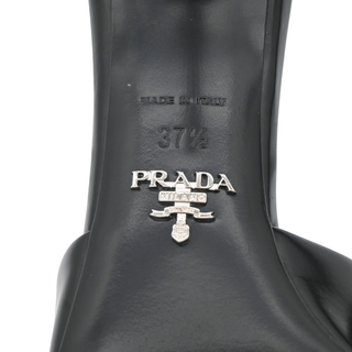 PRADA | Triangle Logo Leather Heeled Mules