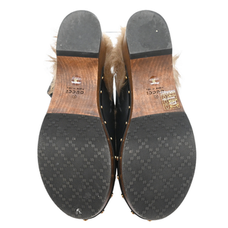 GUCCI | Amstel Horsebit Fur-Trimmed Slingback Clogs