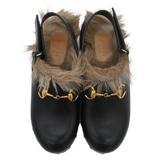 GUCCI | Amstel Horsebit Fur-Trimmed Slingback Clogs