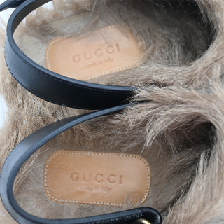 GUCCI | Amstel Horsebit Fur-Trimmed Slingback Clogs