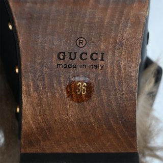 GUCCI | Amstel Horsebit Fur-Trimmed Slingback Clogs