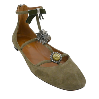 AQUAZZURA | Olive Embellished Suede Strappy Flats