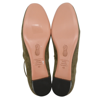 AQUAZZURA | Olive Embellished Suede Strappy Flats
