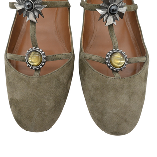 AQUAZZURA | Olive Embellished Suede Strappy Flats