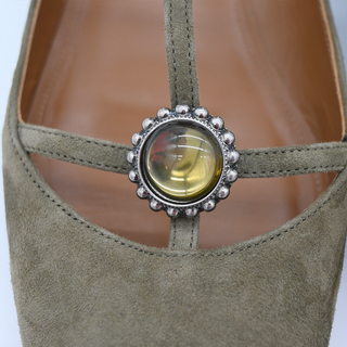 AQUAZZURA | Olive Embellished Suede Strappy Flats
