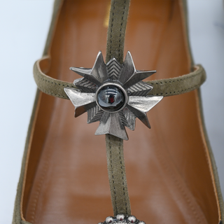 AQUAZZURA | Olive Embellished Suede Strappy Flats