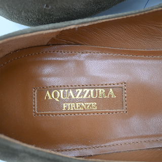 AQUAZZURA | Olive Embellished Suede Strappy Flats