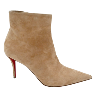 CHRISTIAN LOUBOUTIN | Suede Pointed-Toe Ankle Booties