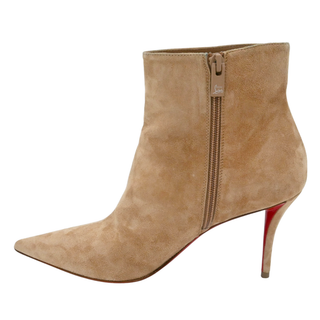CHRISTIAN LOUBOUTIN | Suede Pointed-Toe Ankle Booties