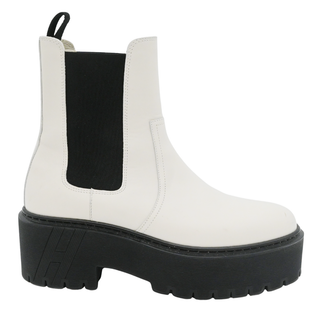 HERMES | Ivory & Black Leather Platform Chelsea Boots