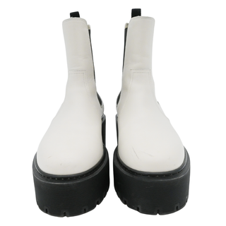 HERMES | Ivory & Black Leather Platform Chelsea Boots