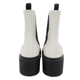 HERMES | Ivory & Black Leather Platform Chelsea Boots