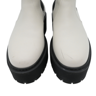 HERMES | Ivory & Black Leather Platform Chelsea Boots
