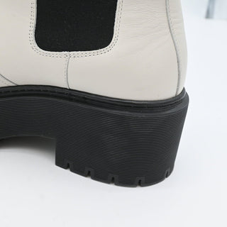 HERMES | Ivory & Black Leather Platform Chelsea Boots