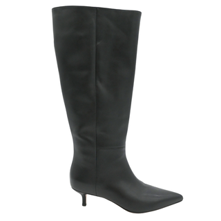 VERONICA BEARD | Lisa Kitten-Heel Wide-Calf Leather Boots
