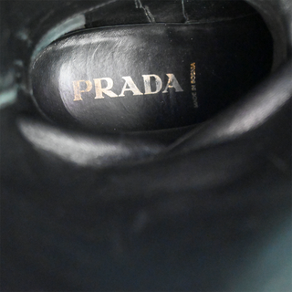 PRADA | Pebbled Leather Riding Boots