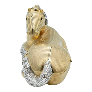 JUDITH LEIBER | Crystal Equestrian Resting Horse Minaudière Clutch