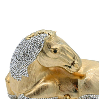 JUDITH LEIBER | Crystal Equestrian Resting Horse Minaudière Clutch
