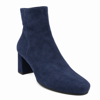 PRADA | Navy Suede Block Heel Ankle Boots