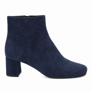 PRADA | Navy Suede Block Heel Ankle Boots