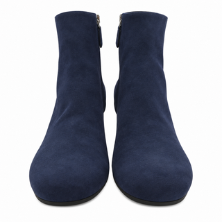 PRADA | Navy Suede Block Heel Ankle Boots