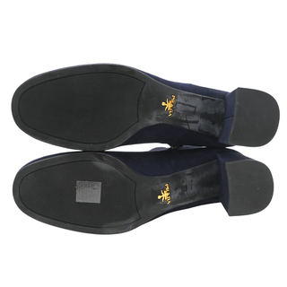 PRADA | Navy Suede Block Heel Ankle Boots