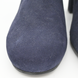 PRADA | Navy Suede Block Heel Ankle Boots