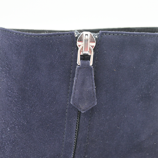 PRADA | Navy Suede Block Heel Ankle Boots