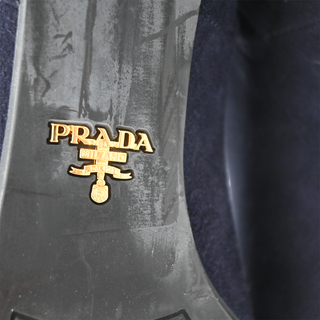 PRADA | Navy Suede Block Heel Ankle Boots