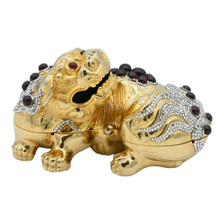 JUDITH LEIBER | Chinese Foo Dog Crystal Minaudière Clutch