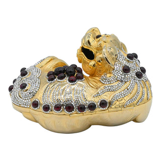 JUDITH LEIBER | Chinese Foo Dog Crystal Minaudière Clutch