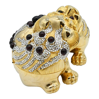 JUDITH LEIBER | Chinese Foo Dog Crystal Minaudière Clutch