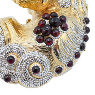 JUDITH LEIBER | Chinese Foo Dog Crystal Minaudière Clutch