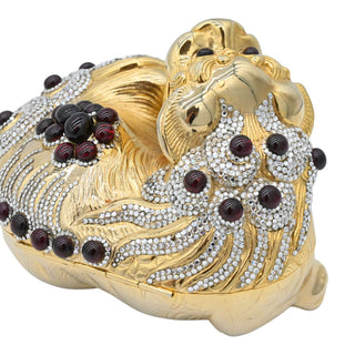 JUDITH LEIBER | Chinese Foo Dog Crystal Minaudière Clutch