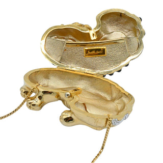 JUDITH LEIBER | Chinese Foo Dog Crystal Minaudière Clutch